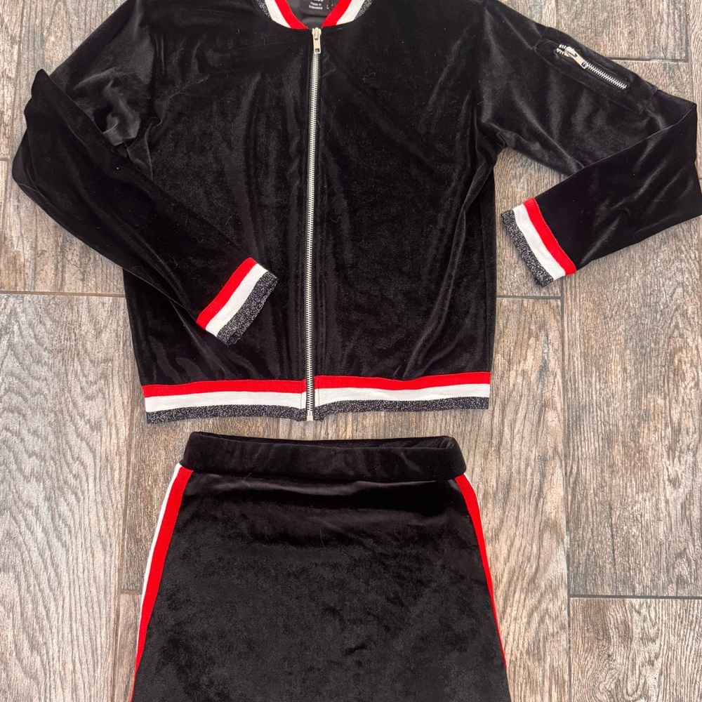 Flowers by Zoe Black Velvet Jacket with Red and White Trim